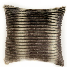 Grey & Taupe Gray & Taupe Animal Faux Fur Luxury Throw Pillow - 18 x 18 in.