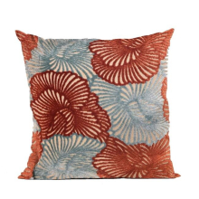 Red & Blue Plush Damask Luxury Throw Pillow - 24 x 24 in.