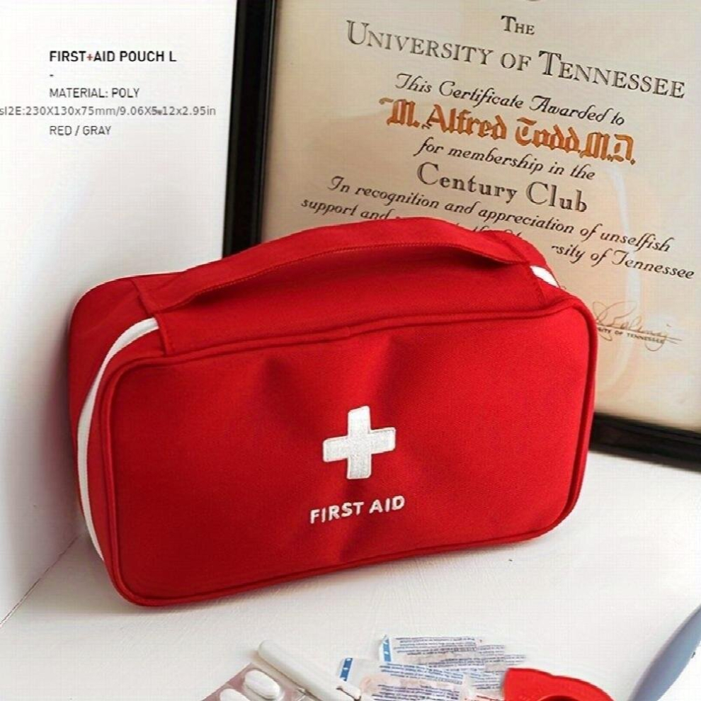 Red 1Pc Portable Medicine Bag For Travel First Aid Medicine Bag For Emergency Storage Medicine Storage Bag