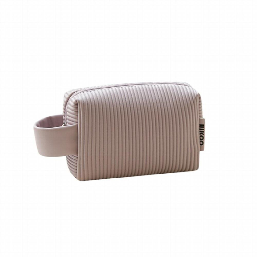 1 Pc Ruched Quilted Carry On Bag Solid Zipper Bag Lightweight Cosmetic Bag For Travel