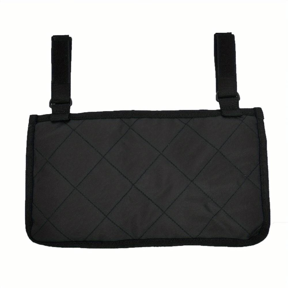 Wheelchair Side Storage Bag Armrest Hanging Organizer Baby Stroller Storage Hanging Bag With Reflective Strips Black
