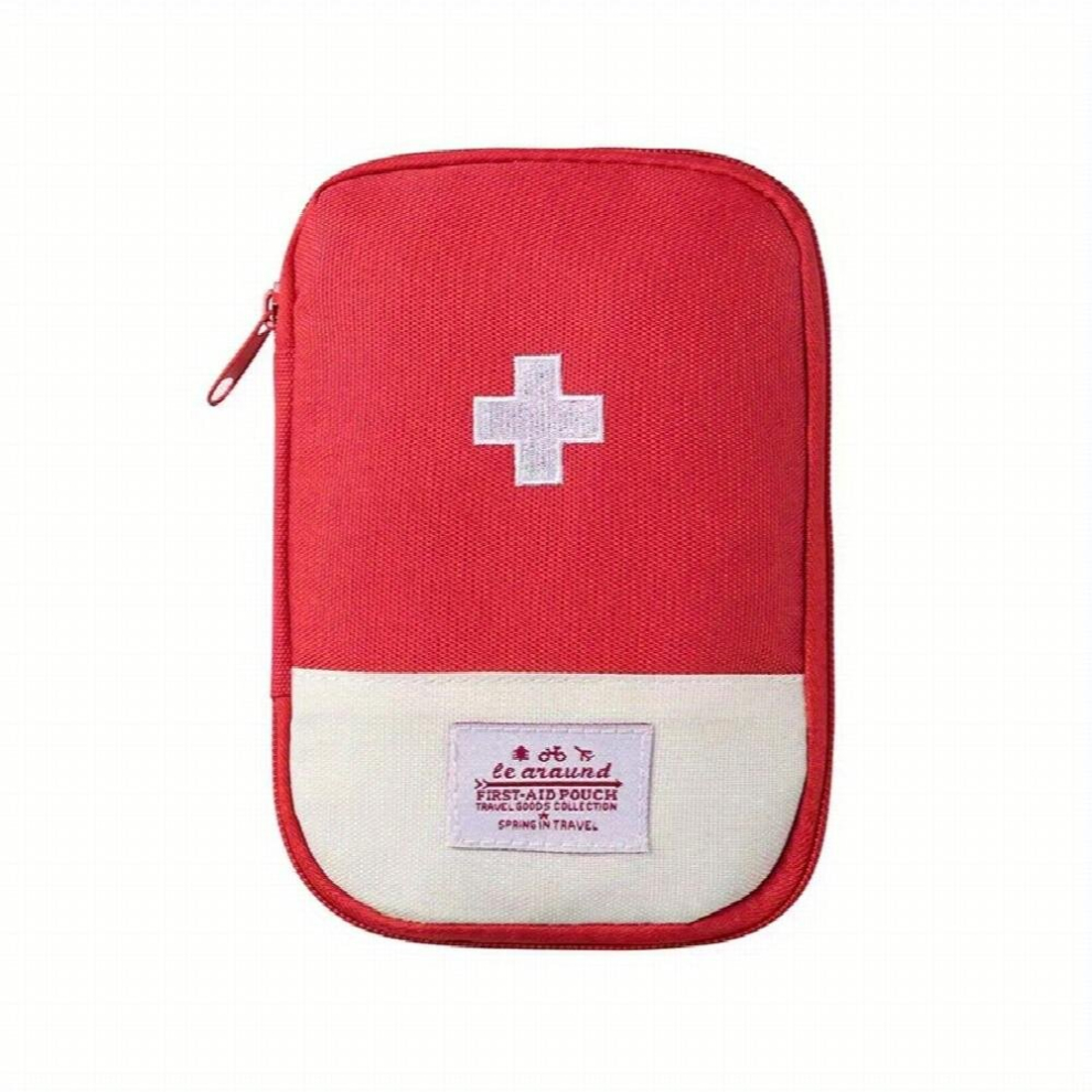 Red Carry On First Aid Medicine Bag Portable Medicine Storage Box Emergency Kits & Pills Package Container For Home Travel Office