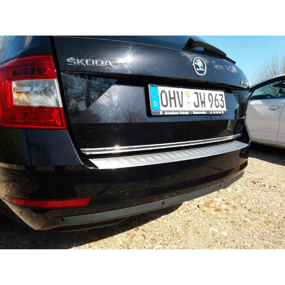 Chrome Trunk Trim - Tailgate Accent - Premium Car Rear Detail - Shine Enhancer Tuning Na Klape Skoda Octavia 2 Estate 4109738149572