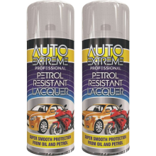 2 x 400ml Clear Lacquer Spray Protection Oil & Petrol Resistant