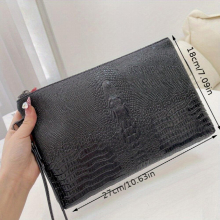 1pc Mens Womens Crocodile Pattern Handbag Casual Large Capacity Wallet Soft Surface PU Leather Business Embossed Wallet Business Commuter Briefcase