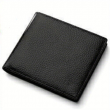 Mens Business Litchi Embossed Short Wallet Classic Money Clip