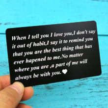 Engraved Wallet Insert For Boyfriend Girlfriend Husband Wife Son Daughter