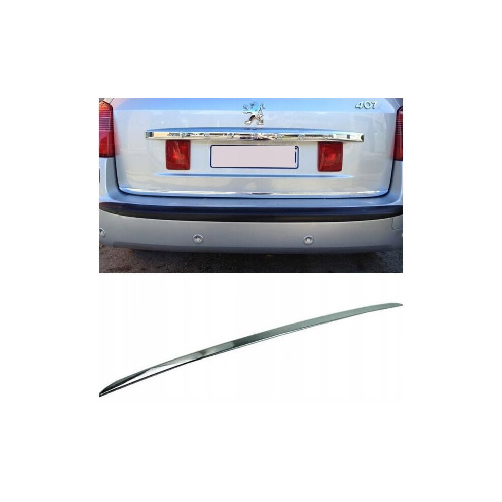 Peugeot 407 Sw - Chrome Trunk Trim - Tailgate Accent - Premium Car Rear Detail - Shine Enhancer 4106144593944