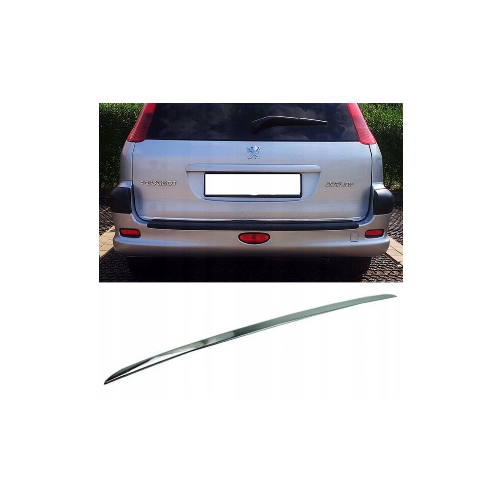 Peugeot 206 Sw Estate Chrome Trunk Trim - Tailgate Accent - Premium Car Rear Detail - Shine Enhancer Tuning Klapa 4091113011485
