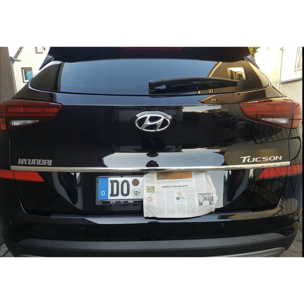 Hyundai Tucson 2019+ Chrome Trunk Trim - Tailgate Accent - Premium Car Rear Detail - Shine Enhancer Nad Tab 4104523511633