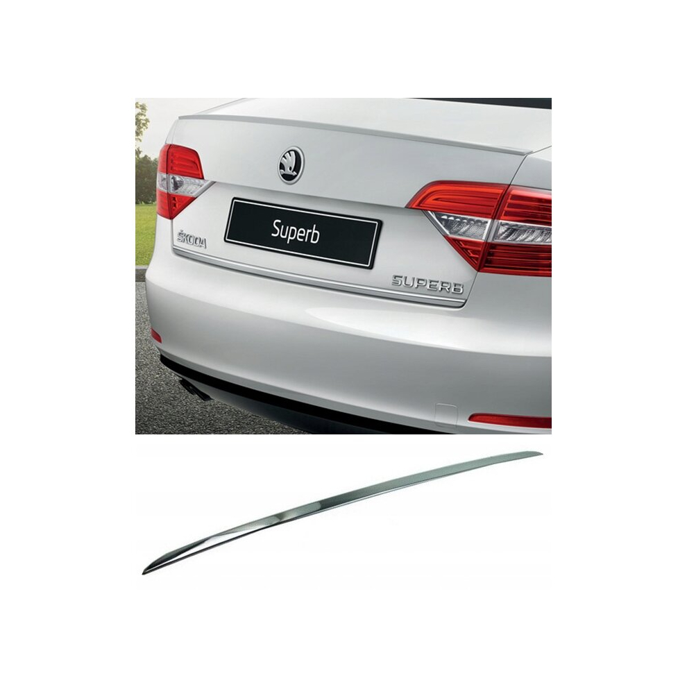 Skoda Superb Ii Saloon - Chrome Trunk Trim - Tailgate Accent - Premium Car Rear Detail - Shine Enhancer 4108372367519