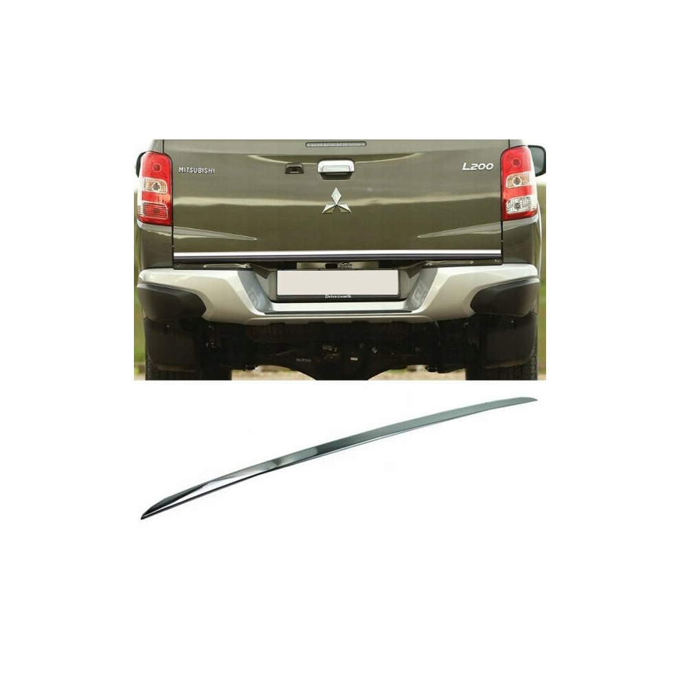 Mitsubishi L200 2014- Chrome Trunk Trim - Tailgate Accent - Premium Car Rear Detail - Shine Enhancer Tuning 4106049706067