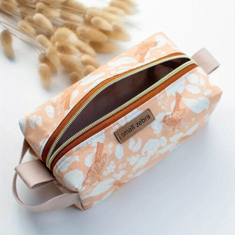 Multicoloured All Over Vintage Pattern Makeup Pouch Zipper Versatile Cosmetic Bag Travel Storage Bag