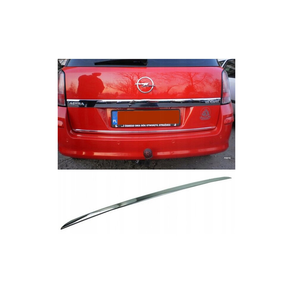 Opel Astra Mk V H Estate Chrome Trunk Trim - Tailgate Accent - Premium Car Rear Detail - Shine Enhancer Tuning 4115915726313