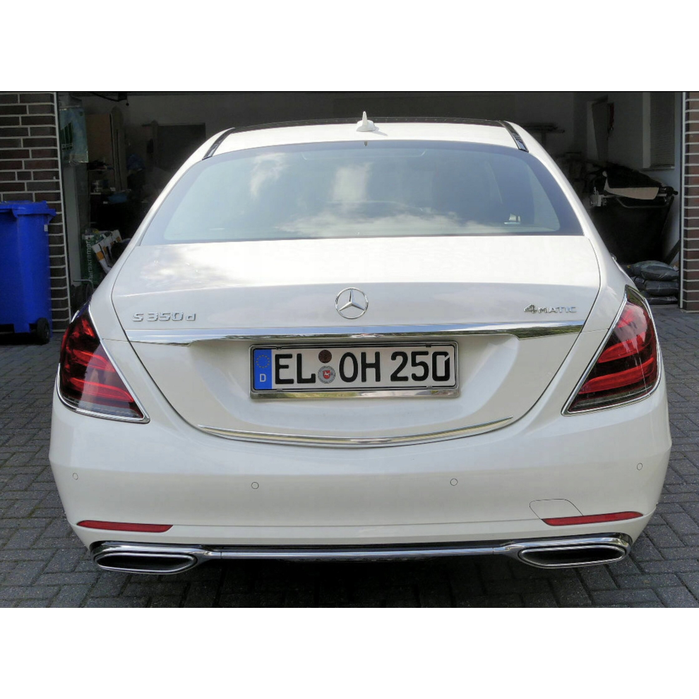 Mercedes S Klasa S222 Chrome Trunk Trim - Tailgate Accent - Premium Car Rear Detail - Shine Enhancer 4096894637626