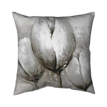 26 x 26 in. Three White Tulips-Double Sided Print Indoor Pillow