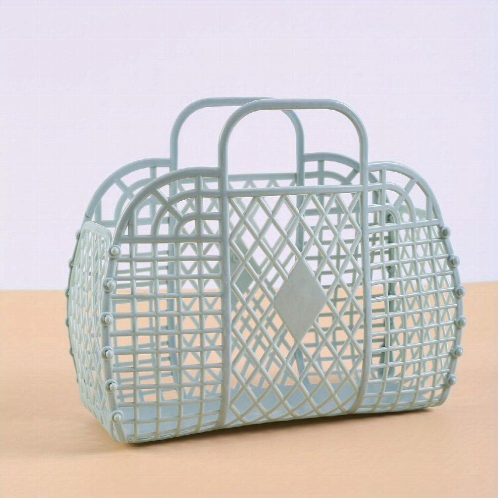 Green Hollow Diy Cosmetic Handbag Pvc Makeup Storage Organizer Lightweight Portable Beach Travel Accessory