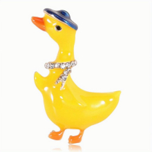 Adorable Enamel Little Yellow Duck Brooch Fun and Playful Animal Pin for Clothes and Bags