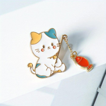 1pc Cartoon Kitten Brooch Adorable Metal Pin for Bags Clothes and More