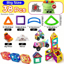 Large Size Magnetic Building Blocks DIY Magnet Toy Educational Constructor Set Toys For Children Christmas Halloween Thanksgiving Gift