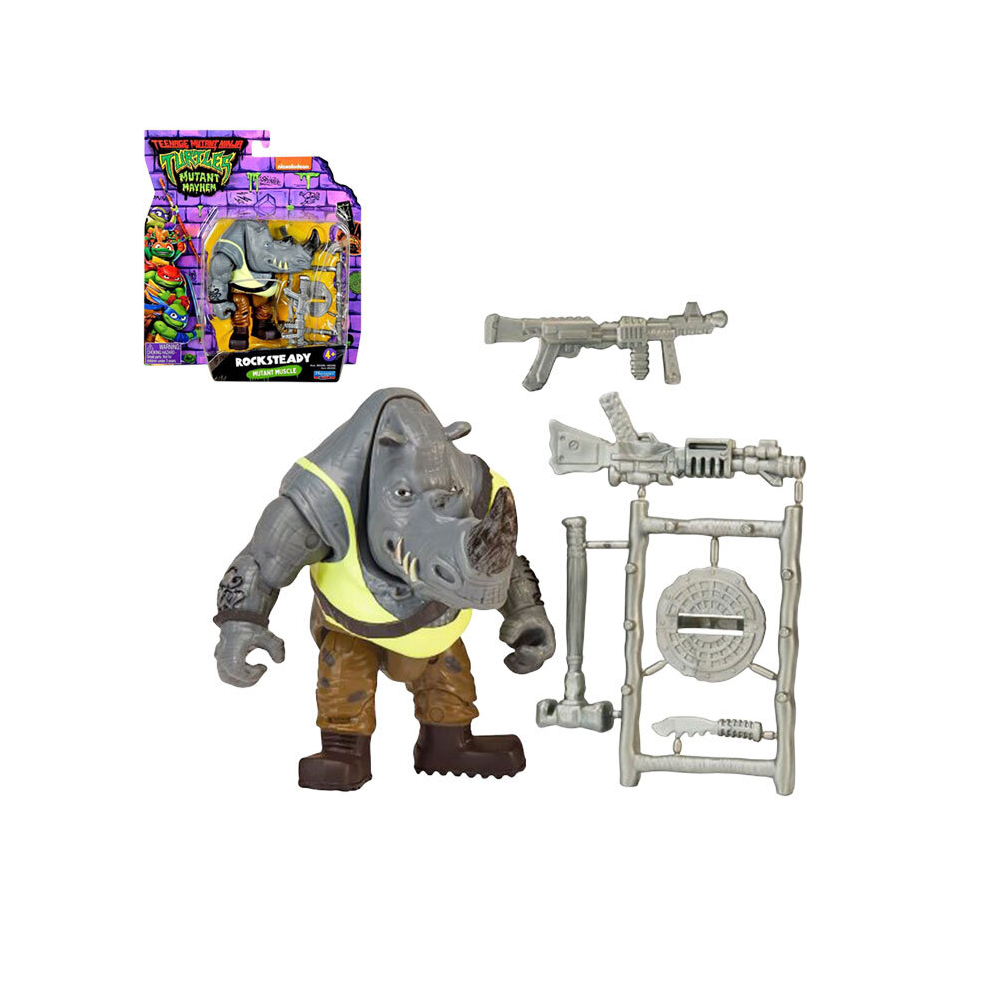 Teenage Mutant Mutant Mayhem Rocksteady Rhino Action Figure Gift