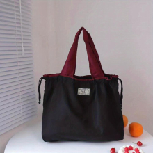 Drawstring Large Capacity Shopping Tote Bag Dacron Foldable Portable Reusable Grocery Bag Eco Friendly Travel Bag