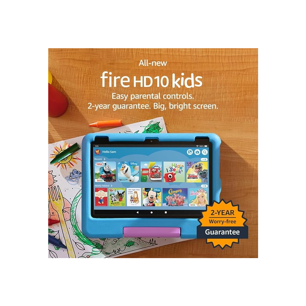 Amazon Fire HD 10 Kids tablet  ages 3 to 7, 10.1" brilliant screen,