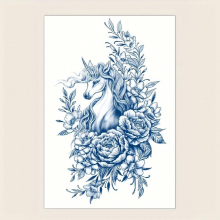 1pc Flower Unicorn Semi permanent Tattoo Sticker Lasts 5 7 Days Herbal Juice Waterproof Adult Realistic Body Art