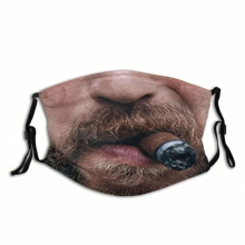 Mens Spoof Smoking Pattern Mask Washable Non Disposable Mask In Autumn Winter
