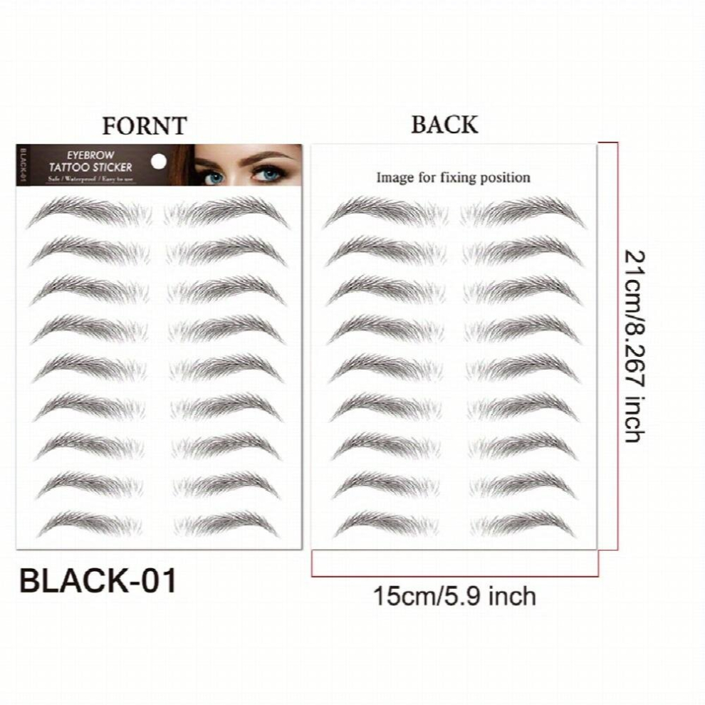 6D Eyebrow Tattoos Stickers Eyebrow Water Transfers Stickers Hair Like Waterproof Eyebrow Stickers For Brow Grooming Shaping
