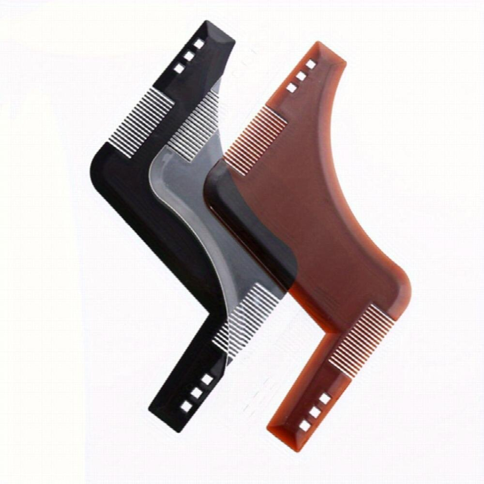 Men Beard Comb Hairdressing Beard Care Transparent Appearance Moustache Moulding Comb Shaping Styling Template Ruler Combs