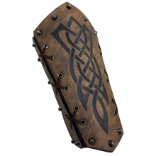 1pc Medieval Embossed Arm Bracers Retro Rivet Halloween PU Leather Knight Arm Gauntlets Vintage Renaissance Arm Guards For Stage Performance COSPLAY