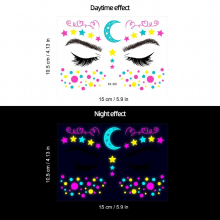 1pc Style Music Fluorescent Light emitting Butterfly Waterproof Face Sticker Makeup Party Neon Tattoo Sticker