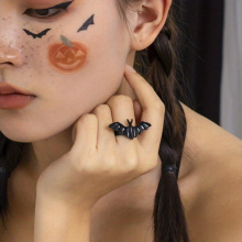 1 3Pcs Gothic Bat Adjustable Jewelry Perfect For Men And Women Fashionable Halloween Decoration