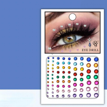 63pcs Beauty Body And Face Stickers Eye Stickers Tattoo Stickers Acrylic Rhinestone Stickers Party Rhinestone Stickers Makeup Eyebrow Center Rhineston