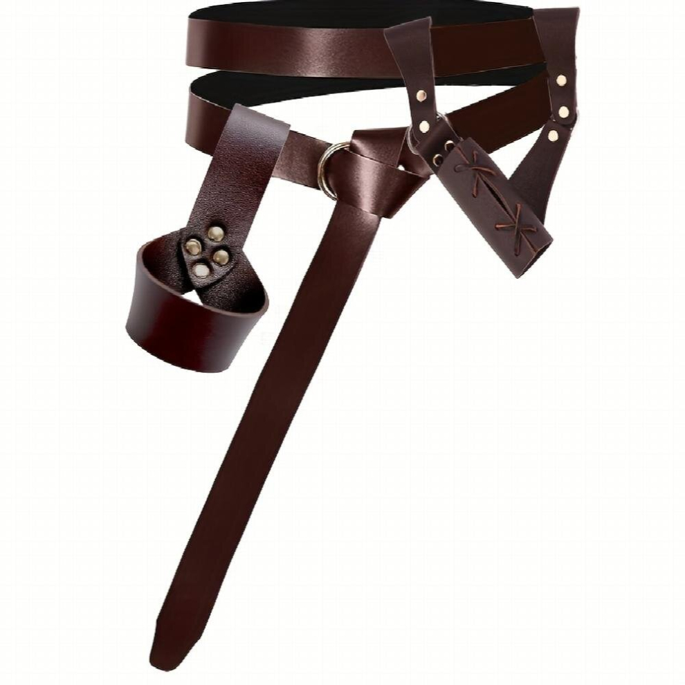 2pcs Medieval PU Leather Sword Waistband Renaissance Waistband Knight Warrior Pirate Cosplay Supplies