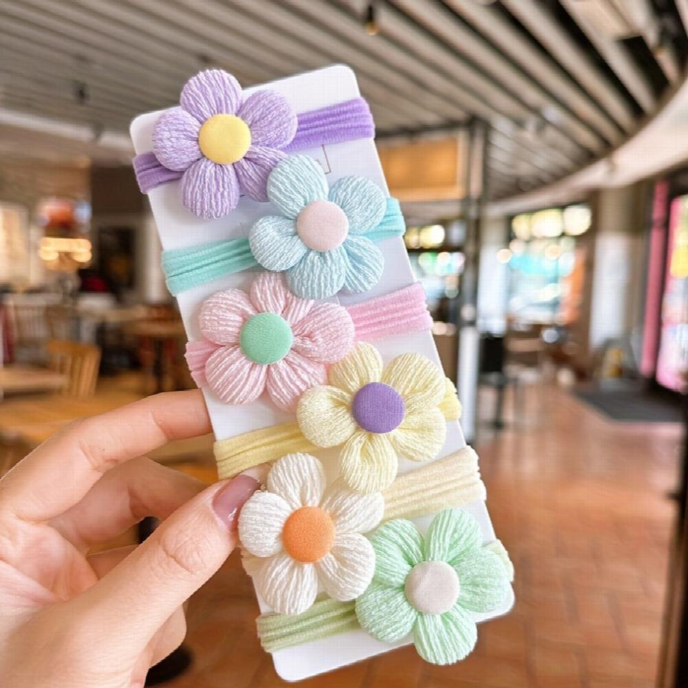 12PCS Sweet Flower Bow For Girls Women Elastic Hair Bands Hair Ties Princess Hair Accessories-image-OPC-PCYCPDP-NEW