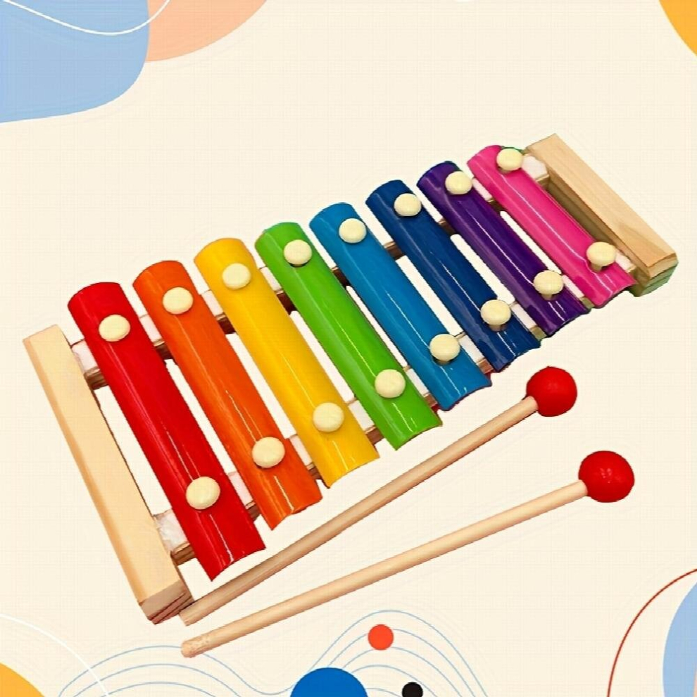 Baby Early Education Intelligence Colorful Organ Wooden Hand Percussion Infant Toddler Xylophone Childrens Educational Wooden Toys