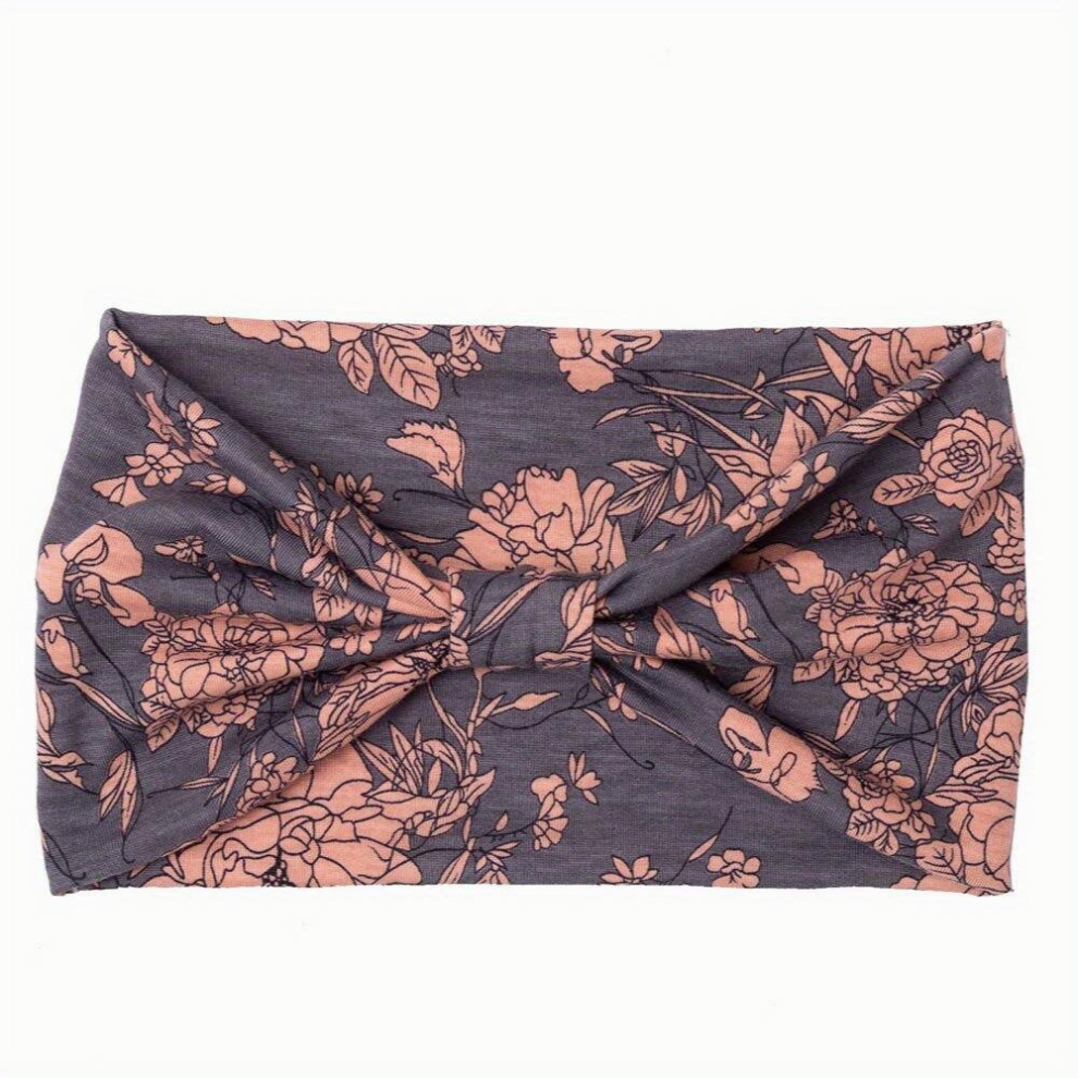 Wide Brim Bohemian Printed Yoga Fabric Hair Band Antiperspirant Absorbent Stretch Cotton Sports Headband Female Hair Accessories-image-OPC-PCYCQWS-NEW