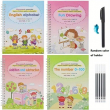 4pcs Magic Practice Copybook For Kids Handwriting Reusable Magical Ink Practice Copy Books For Preschools Tracing Book Letter Writing Book Childrens