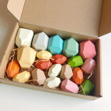 20pcs Wooden Stacking Rocks Balancing Stones Natural Wood Building Blocks Montessori Preschool Learning Toys Toddler Puzzle Sorting Toys Kids Birthday