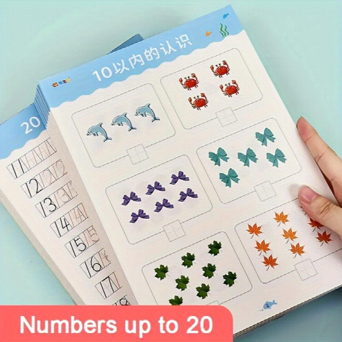 2 In 1 40 Sheets Number Understanding Within 10 Kindergarten Addition And Subtraction Exercise Book Within 20 Math Oral Arithmetic Answer Sheet