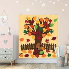 Thanksgiving Felt Hanging Decoration Childrens DIY Toys Autumn Maple Leaf Tree Decoration Pendant Educational Early Education Story Board