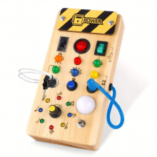 8 LED Light Switches Sensory Toy Montessori Busy Board For Toddlers Over 1 Year Old Perfect Travel Toy For Babies & Toddlers Christmas And Halloween G