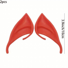 1pair Halloween Elf Ears Latex Cosplay Props Party Fantasy Masquerade Pointed Ears
