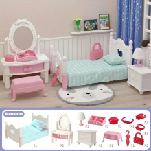 Toy Girl Mini Play House Simulation Small Scene DIY Birthday Gift Kitchen Bedroom Dollhouse Cosplay
