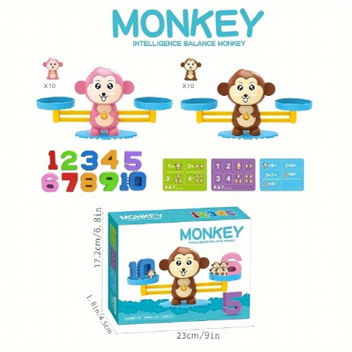 Math Toys Number Monkey Balance Scale Learning Educational Montessori