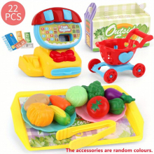 Mini Supermarket Cash Register & Shopping Cart Set