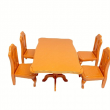 Dining Table 5pcs Play House Mini Furniture Childrens Family Parent child Scene Toys Girl Kitchen Toys