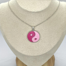 Yin Yang Round Pendant Necklace For Women Pink Purple Necklace Jewelry For Women Daughters Girls
